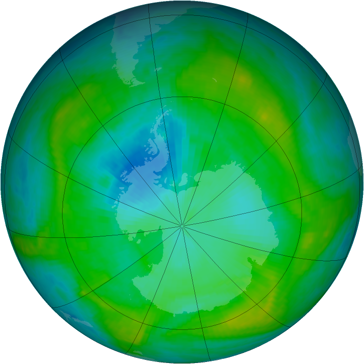 Antarctic ozone map for 26 January 1982